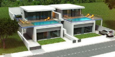 Moderne villas met mooi zicht op de baai