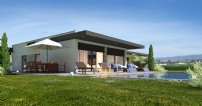 Moderne villa met zwembad in aanbouw