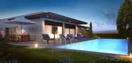 Moderne villa met zwembad in aanbouw